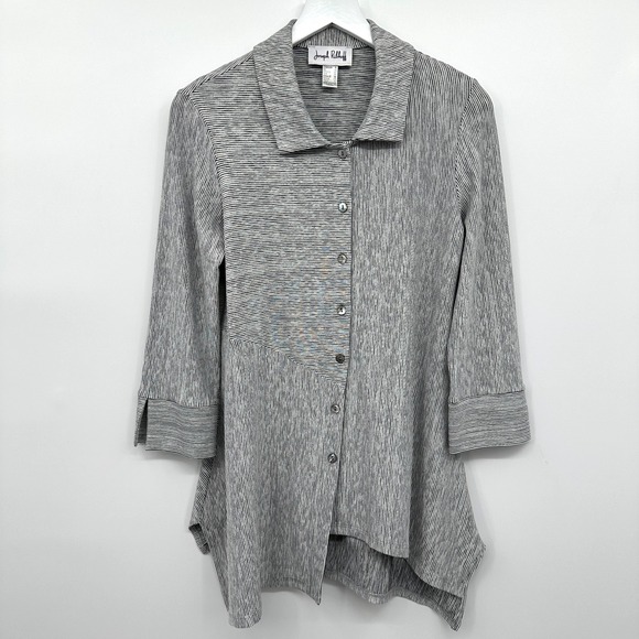 Joseph Ribkoff Tops - Joseph Ribkoff Tunic Top Shirt Size 8 Stretch‎ 3/4 Sleeves Asymmetric Artsy Boho